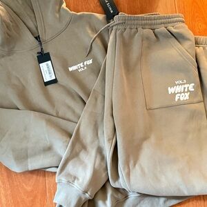 White Fox Offstage Hoodie and Sweatpants Set